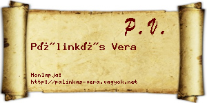 Pálinkás Vera névjegykártya
